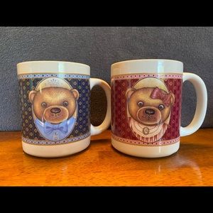 Set of 2 His and Hers Teddy Bear coffee mugs